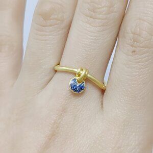 TOUS Ring Silver vermeil Luah luna Ring with sapphires Women Jewelry 925 Sliver